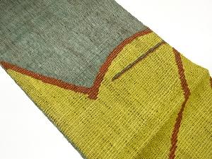 金通し曲線模様織出し袋帯